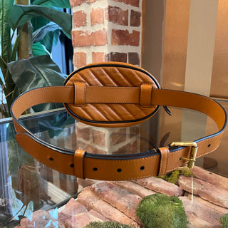 GUCCI GG Marmont Matelasse Brown Calfskin Belt Bag