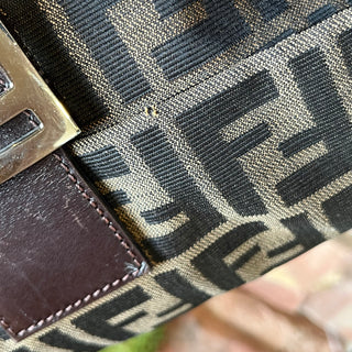 FENDI Baguette Brown FF Zucca Canvas Vintage Shoulder Bag