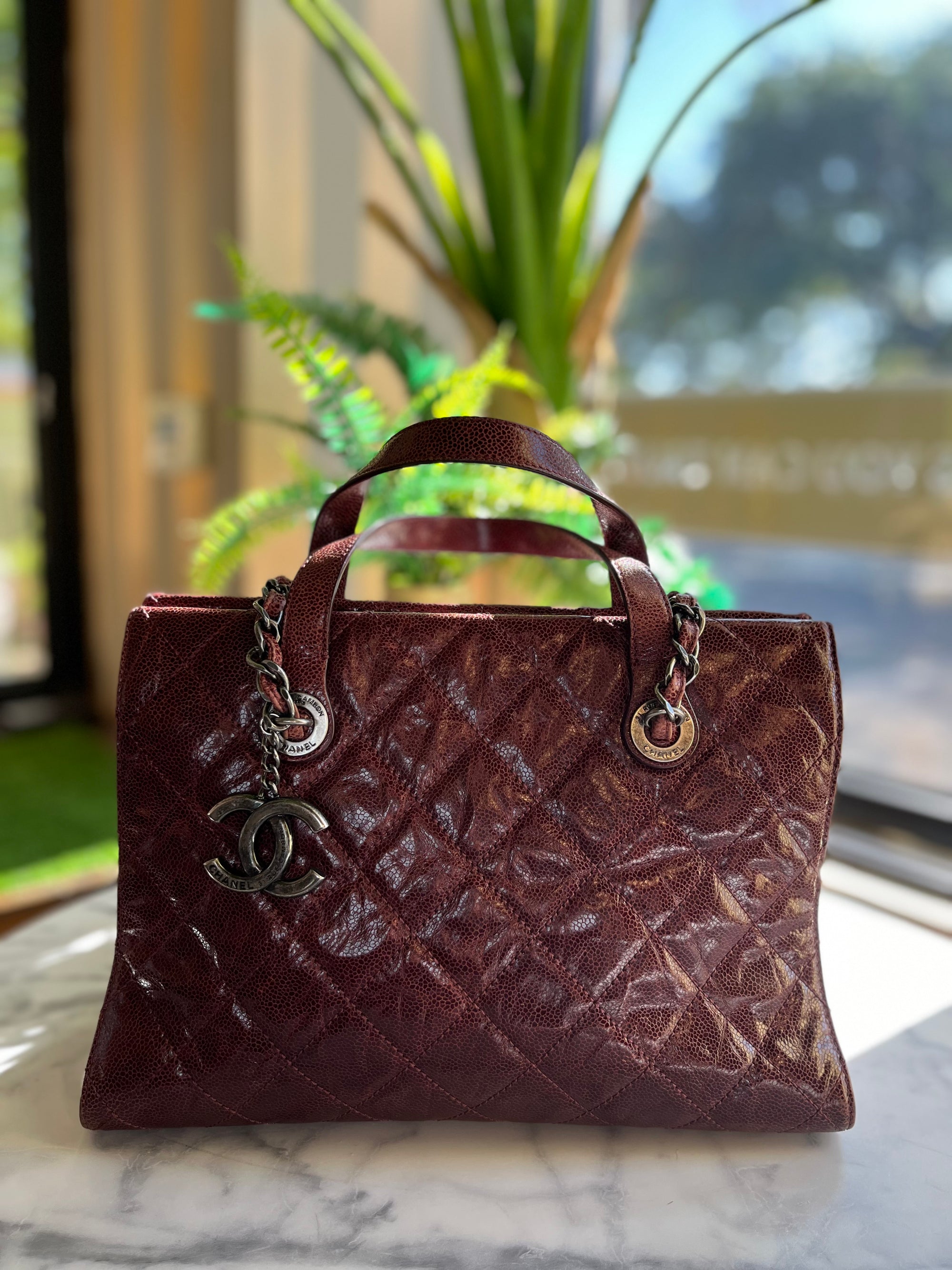 CHANEL Burgundy CC Crave Tote