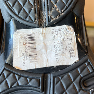 CHANEL Metallic Lambskin and Tweed CC High Top Sneakers 37.5