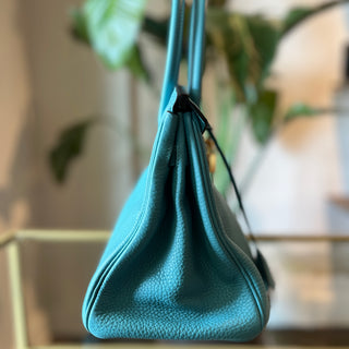 HERMES Bleu Paon Togo Birkin 30
