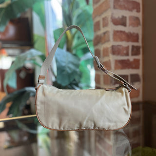 PRADA Beige Tessuto Double Pocket Shoulder Bag