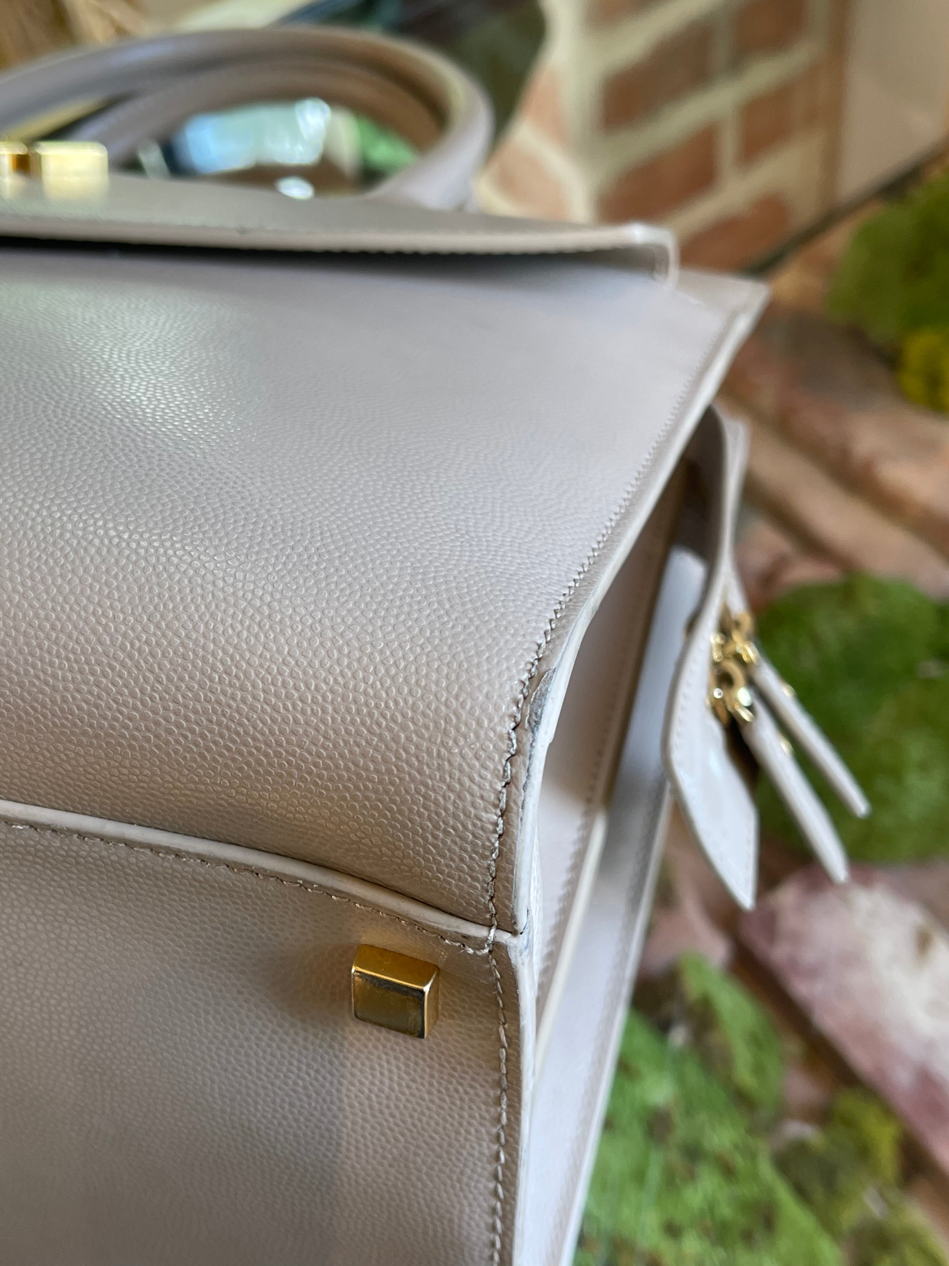Authentic Celine Belt Bag Mini Beige Leather Handbag