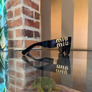 MIUMIU SMU 10W Black Acetate Square Sunglasses