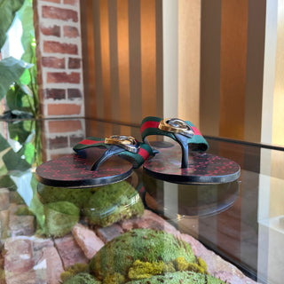 GUCCI Vintage Web Interlocking G Flat Thong Sandals SZ39.5(9.5US)