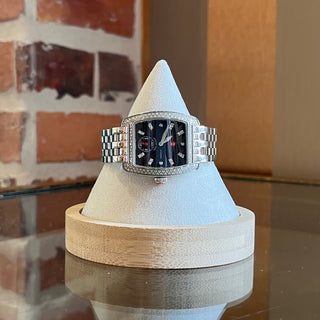 MICHELE Black Silver/Diamonds Stainless Steel Watch