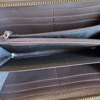 GUCCI Ophidia GG Supreme Monogram Canvas Zip-Around Wallet
