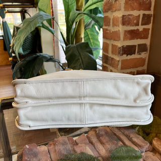 GUCCI Horsebit 1955 Medium White Leather Tote Bag