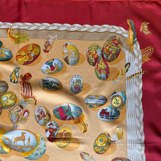 HERMES 1994 Couvée D' Caty Latham Silk Scarf