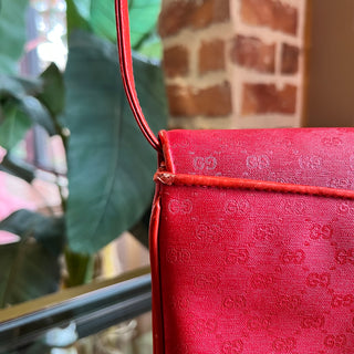 GUCCI Red Micro GG Canvas Vintage Crossbody Bag