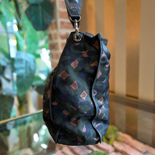 MCM Dieter Green Nylon Camo Tote Bag