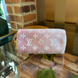 LOUIS VUITTON Pink Monogram Denim Nano Speedy