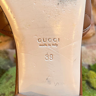 GUCCI Brown Quilted Matelasse Sandals SZ 39 (US 9)