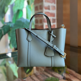 TORY BURCH Perry Small Blue Triple Compartment Tote