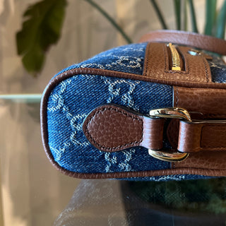 GUCCI Small Ophidia GG Denim Blue Crossbody