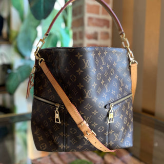 LOUIS VUITTON Melie Brown Monogram Hobo Canvas
