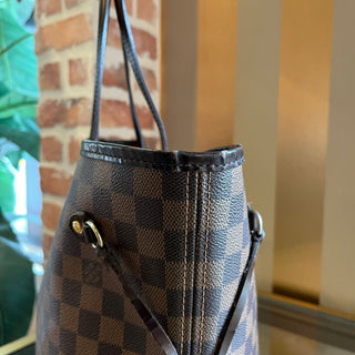 LOUIS VUITTON Neverfull MM Damier Ebene Brown Canvas Tote Bag