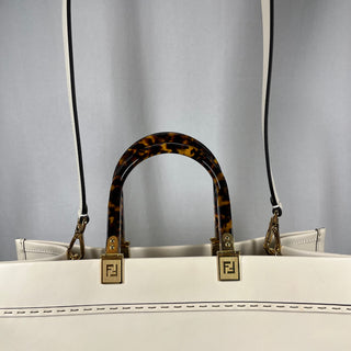 FENDI Sunshine Medium White Ice Shopper Tote