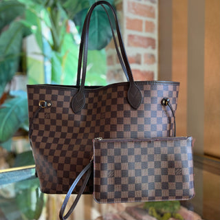 LOUIS VUITTON Neverfull MM Damier Ebene Canvas Tote Bag