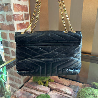 SAINT LAURENT Black Lou Lou Crossbody