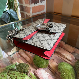 GUCCI Dionysus Mini Red GG Web Canvas Suede Crossbody Bag