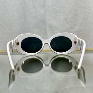 VERSACE MOD4726BU White Acetate Oval Crystal Embellished Medusa Sunglasses