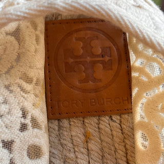 TORY BURCH White Lazer Cut Mesh Espadrilles SZ 7