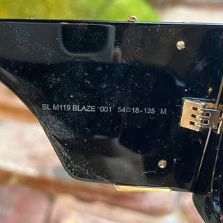 SAINT LAURENT SL M119 BLAZE YSL Black Acetate Oversized Sunglasses