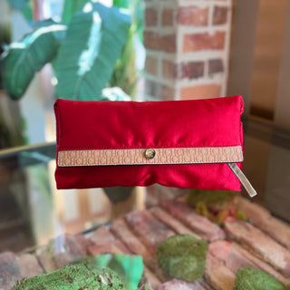 CAROLINA HERRERA Red Satin Clutch