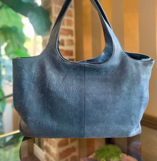 BRUNO CUCINELLI Midnight Metallic Shimmer Suede  Tote Bag