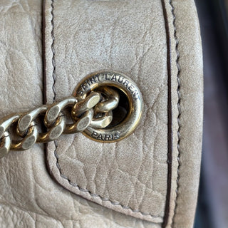 SAINT LAURENT Small Croc Nubuck Niki Shoulder Bag