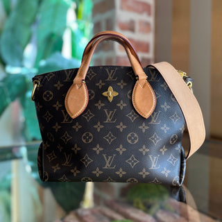 LOUIS VUITTON Flower Brown Monogram Canvas Tote