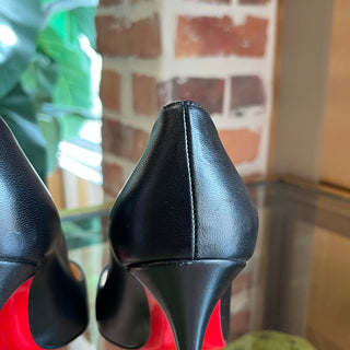 CHRISTIAN LOUBOUTIN La Pigalle Black Shiny Nappa Calf Leather Heels SZ38.5(8.5US)