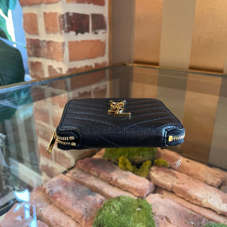 SAINT LAURENT Cassandre Matelassé Black Grain De Poudre Leather Wallet