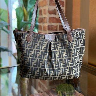 FENDI Brown Zucca Canvas Tote