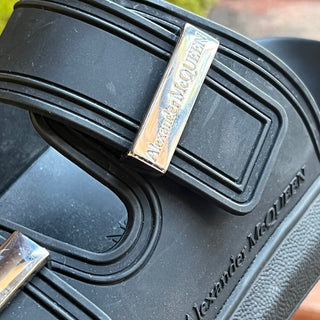 ALEXANDER MCQUEEN Hybrid Black Rubber Slides