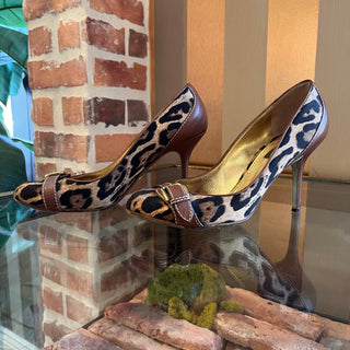 DOLCE&GABBANA Leopard Print Canvas Pumps SZ 37.5 (US 7.5)