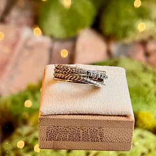 DAVID YURMAN Crossover Band 925 Sterling Silver Diamond Ring SZ7.5