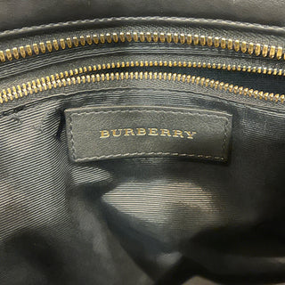 BURBERRY Cliffton Medium Black Smooth Leather Convertible Tote Bag