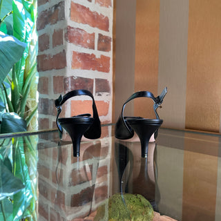 PRADA Black Leather Slingback Heels SZ 35.5 (US 5.5)