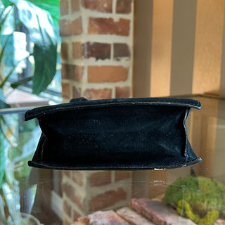 GUCCI Black Suede Vintage Mini Top Handle Bag