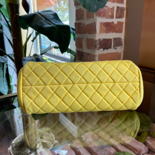 CHANEL Yellow Quilted Jersey Small Just Mademoiselle Bowling Bag