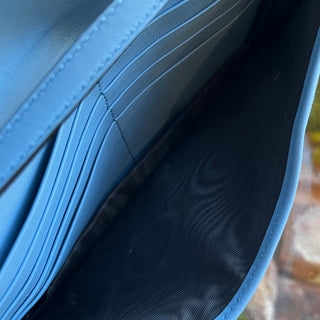 GUCCI Micro Gucciassima Blue Calfskin Crossbody Wallet