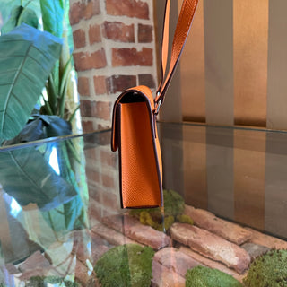 HERMES Hermesnap Orange Epsom Calfskin Shoulder Bag
