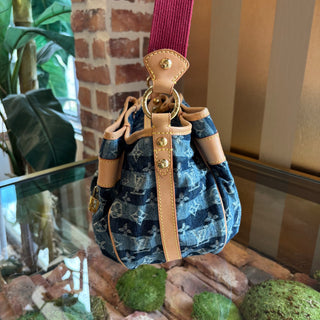 LOUIS VUITTON Blue Denim Monogram Cabas Raye GM