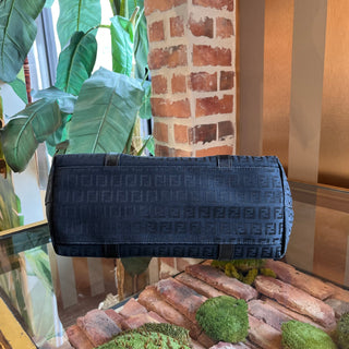 FENDI Charm Black Zucchino Canvas Vintage Tote