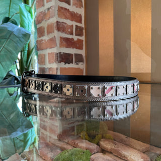 BURBERRY Multicolor Metallic Leather Coated Canvas Nova Check Square Belt 36/90