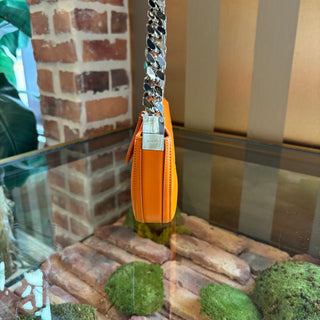 BURBERRY Orange Leather Olympia Zip Shoulder Bag