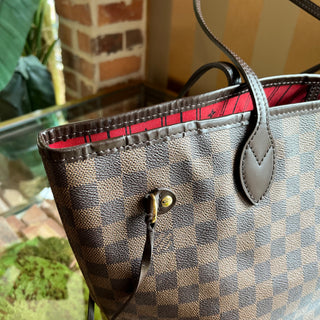 LOUIS VUITTON Neverfull MM Damier Ebene Brown Canvas Tote Bag