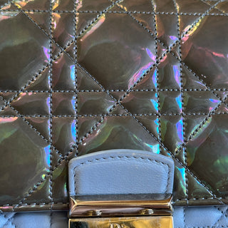 CHRISTIAN DIOR Miss Dior Blue Cannage Quilted Wallet on Chain